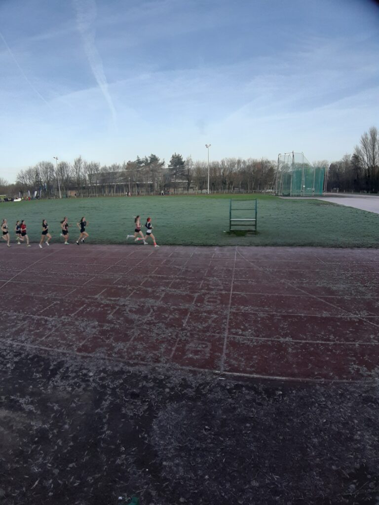 Ayla B wins her race despite the freezing cold!